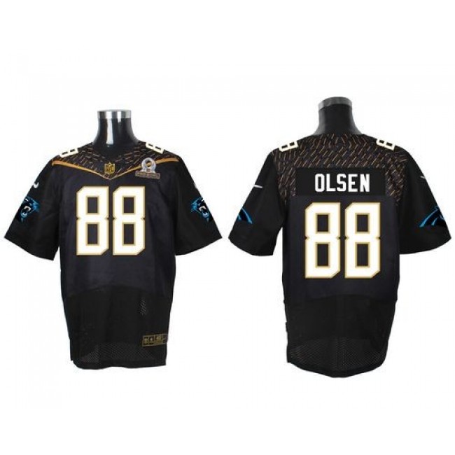 Nike Panthers #88 Greg Olsen Black 2016 Pro Bowl Men's Stitched NFL Elite Jersey