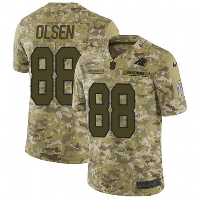 Nike Panthers #88 Greg Olsen Camo Men's Stitched NFL Limited 2018 Salute To Service Jersey