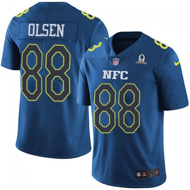 Carolina Panthers #88 Greg Olsen Navy Youth Stitched NFL Limited NFC 2017 Pro Bowl Jersey