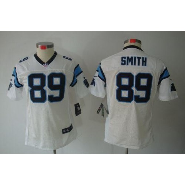 Women's Panthers #89 Steve Smith White Stitched NFL Limited Jersey
