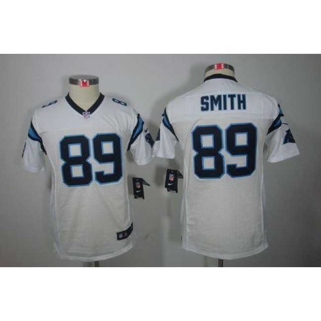 Carolina Panthers #89 Steve Smith White Youth Stitched NFL Limited Jersey