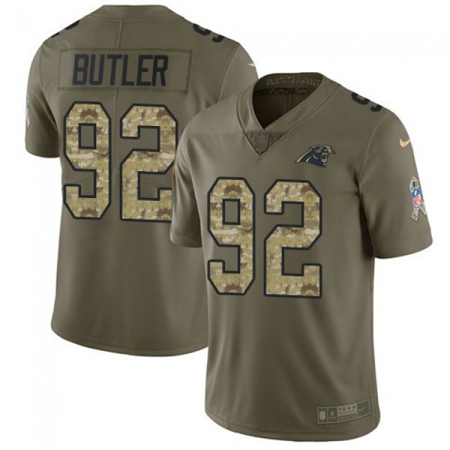 Carolina Panthers #92 Vernon Butler Olive-Camo Youth Stitched NFL Limited 2017 Salute to Service Jersey