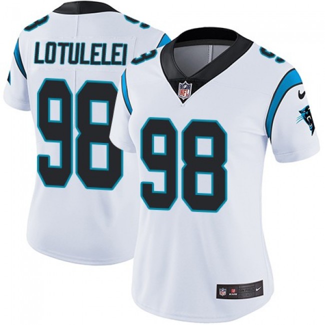 Women's Panthers #98 Star Lotulelei White Stitched NFL Vapor Untouchable Limited Jersey