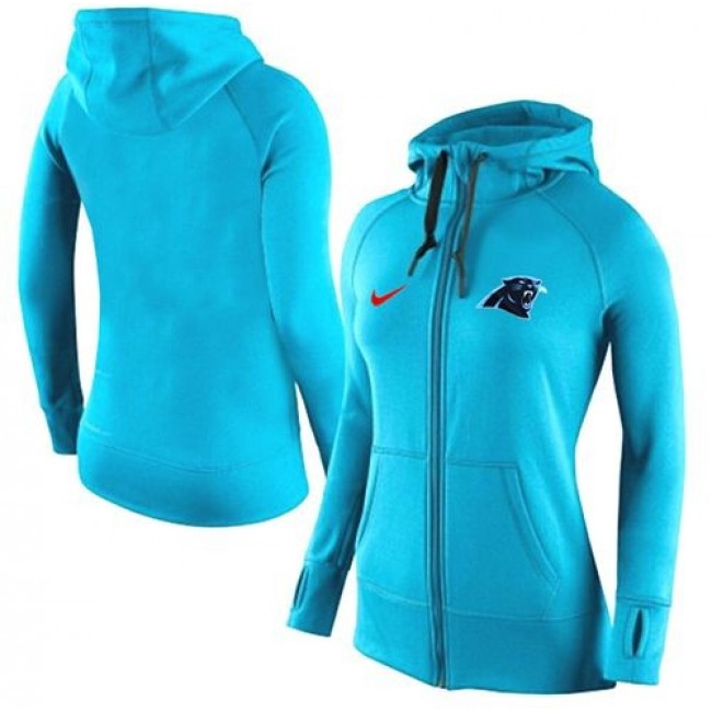 Women's Carolina Panthers Full-Zip Hoodie Light Blue Jersey