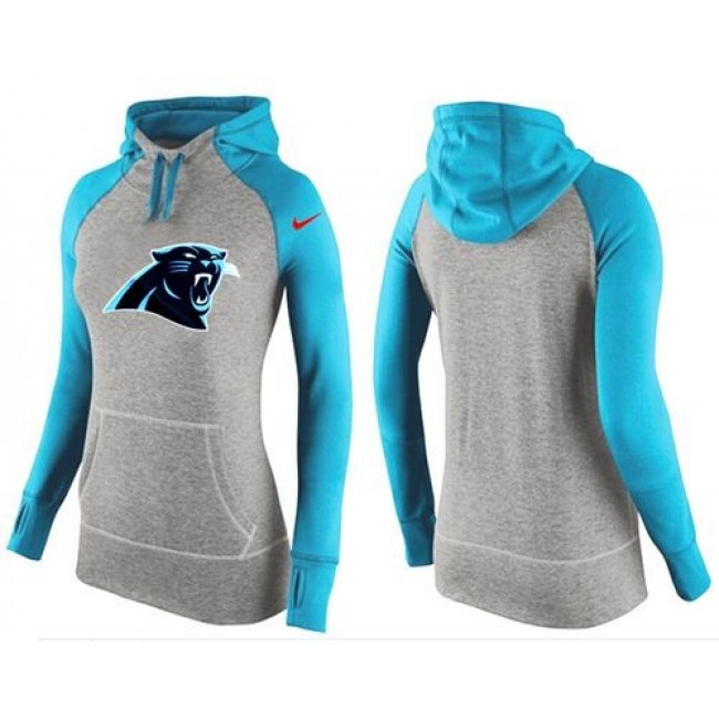 Women's Carolina Panthers Hoodie Grey Light Blue-2 Jersey