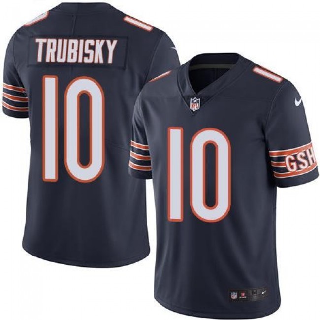 Chicago Bears #10 Mitchell Trubisky Navy Blue Team Color Youth Stitched NFL Vapor Untouchable Limited Jersey