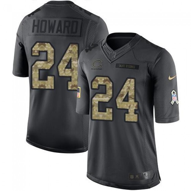 Chicago Bears #24 Jordan Howard Black Youth Stitched NFL Limited 2016 Salute to Service Jersey