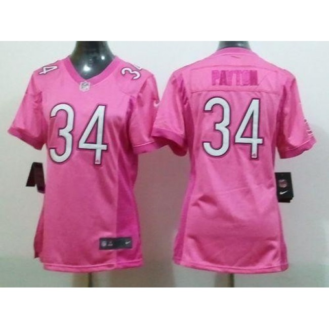 Women's Bears #34 Walter Payton Pink Be Luv'd Stitched NFL Elite Jersey