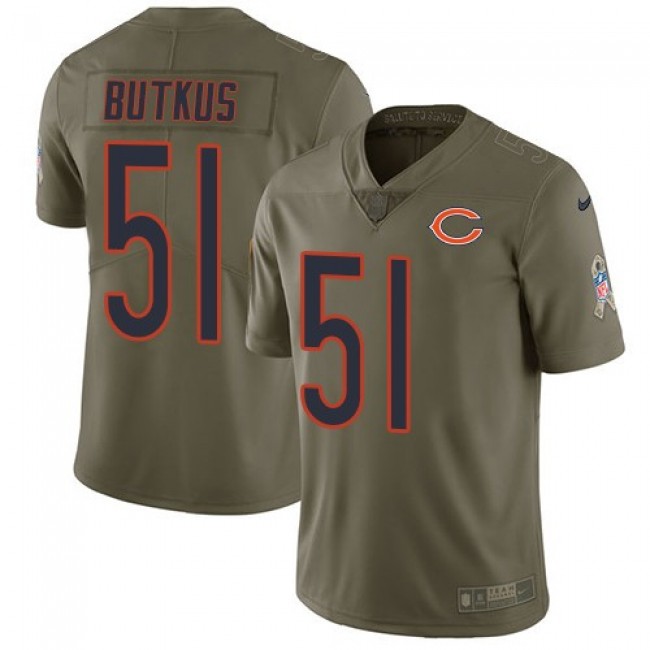 Nike Bears #51 Dick Butkus Olive Men's Stitched NFL Limited 2017 Salute To Service Jersey