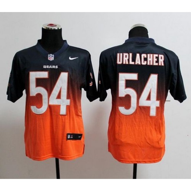 Nike Bears #54 Brian Urlacher Navy Blue/Orange Men's Stitched NFL Elite Fadeaway Fashion Jersey