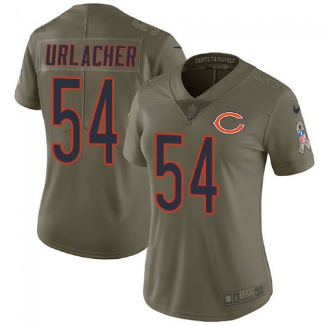Women's Bears #54 Brian Urlacher Olive Stitched NFL Limited 2017 Salute to Service Jersey