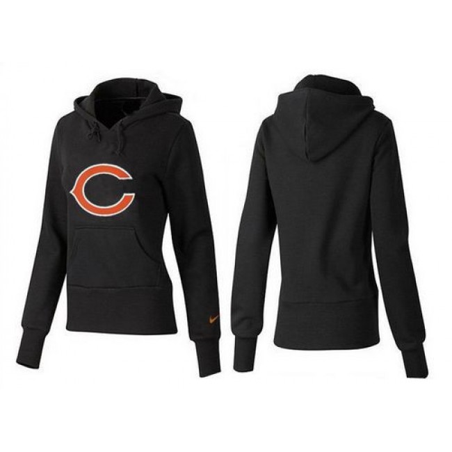 Women's Chicago Bears Logo Pullover Hoodie Black Jersey