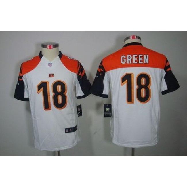 Cincinnati Bengals #18 A.J. Green White Youth Stitched NFL Limited Jersey