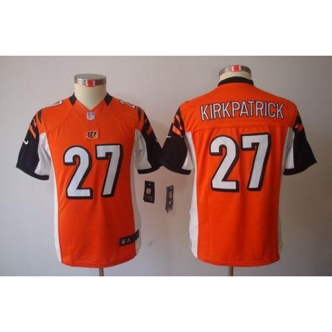 Cincinnati Bengals #27 Dre Kirkpatrick Orange Alternate Youth Stitched NFL Limited Jersey