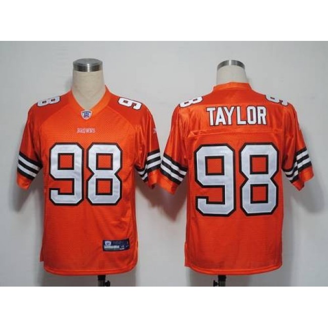 Browns #98 Phil Taylor Orange Stitched NFL Jersey