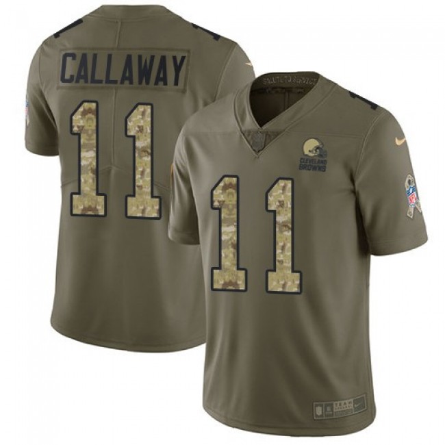 Nike Browns #11 Antonio Callaway Olive/Camo Men's Stitched NFL Limited 2017 Salute To Service Jersey