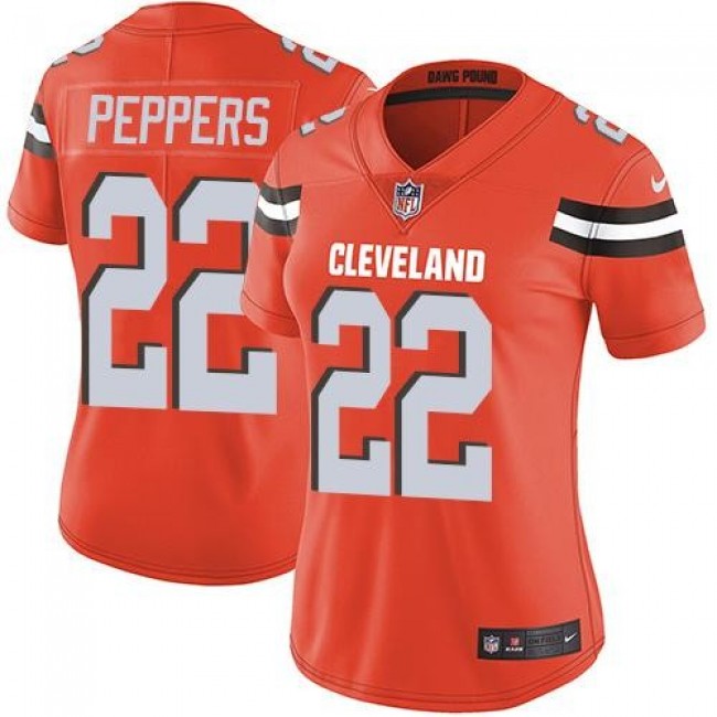 Women's Browns #22 Jabrill Peppers Orange Alternate Stitched NFL Vapor Untouchable Limited Jersey