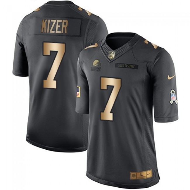 Cleveland Browns #7 DeShone Kizer Black Youth Stitched NFL Limited Gold Salute to Service Jersey
