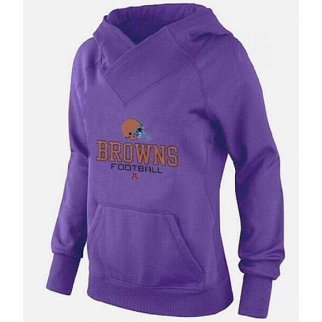 Women's Cleveland Browns Big Tall Critical Victory Pullover Hoodie Purple Jersey