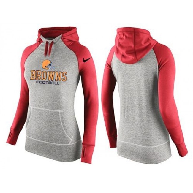 Women's Cleveland Browns Hoodie Grey Red-1 Jersey