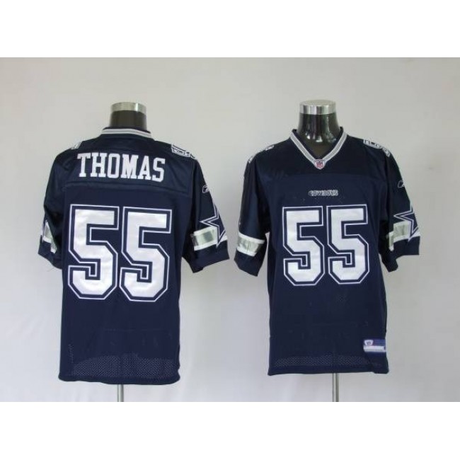 Cowboys #55 Zach Thomas Blue Stitched NFL Jersey