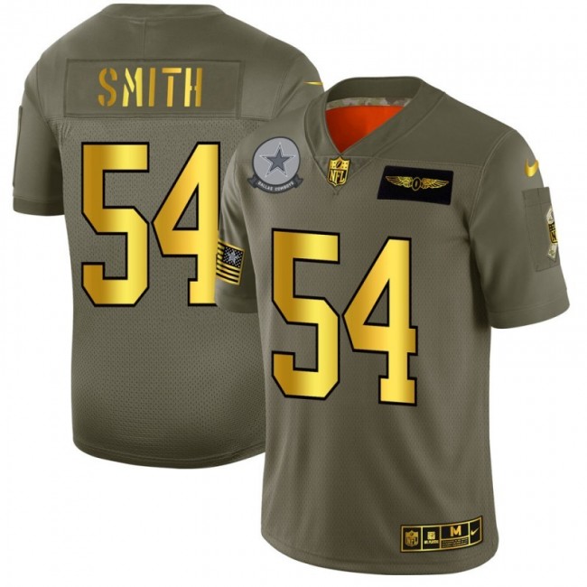 Dallas Cowboys #54 Jaylon Smith NFL Men's Nike Olive Gold 2019 Salute to Service Limited Jersey