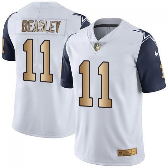 Dallas Cowboys #11 Cole Beasley White Youth Stitched NFL Limited Gold Rush Jersey