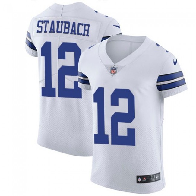 Nike Cowboys #12 Roger Staubach White Men's Stitched NFL Vapor Untouchable Elite Jersey