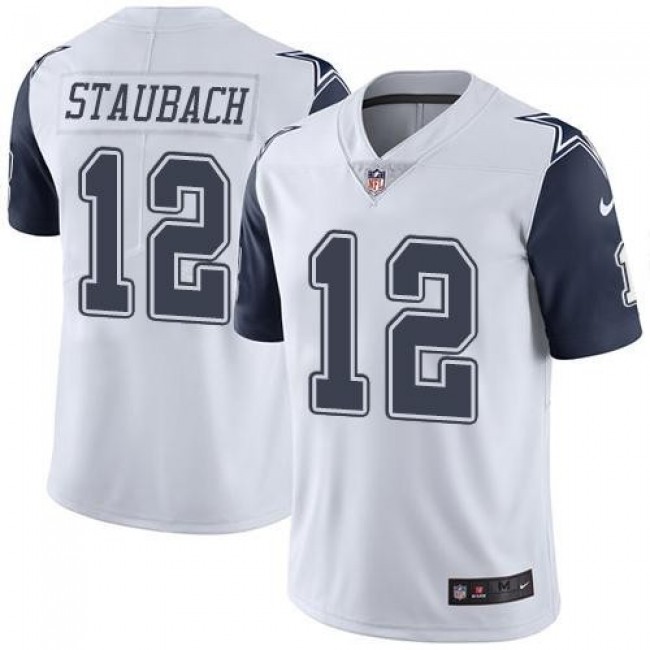 Dallas Cowboys #12 Roger Staubach White Youth Stitched NFL Limited Rush Jersey