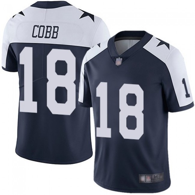 Nike Cowboys #18 Randall Cobb Navy Blue Thanksgiving Men's Stitched NFL Vapor Untouchable Limited Throwback Jersey