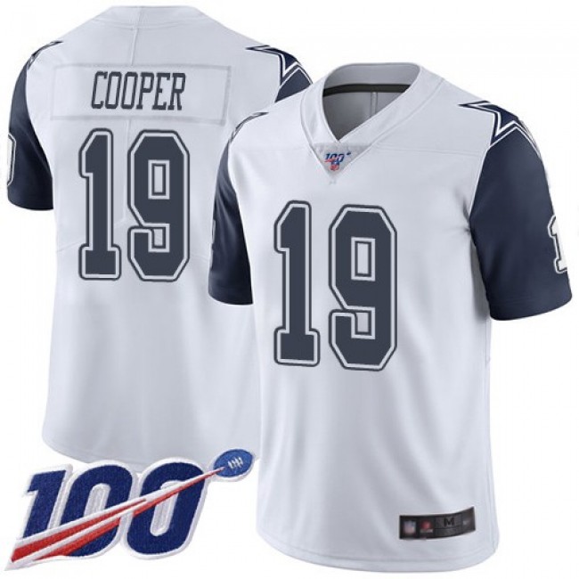 Nike Cowboys #19 Amari Cooper White Men's Stitched NFL Limited Rush 100th Season Jersey
