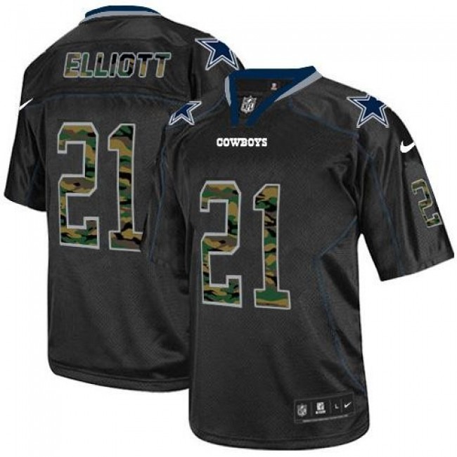 Nike Cowboys #21 Ezekiel Elliott Black Men's Stitched NFL Elite Camo Fashion Jersey
