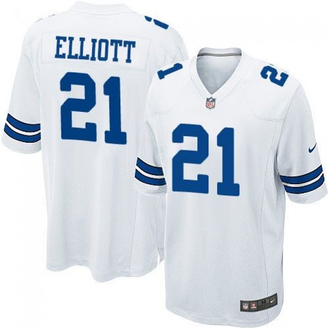 Dallas Cowboys #21 Ezekiel Elliott White Youth Stitched NFL Elite Jersey