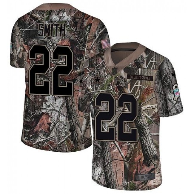 Nike Cowboys #22 Emmitt Smith Camo Men's Stitched NFL Limited Rush Realtree Jersey