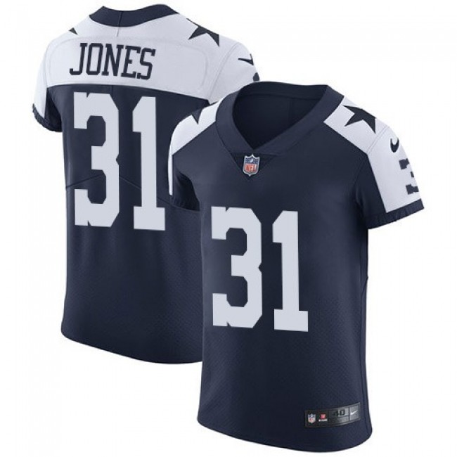 Nike Cowboys #31 Byron Jones Navy Blue Thanksgiving Men's Stitched NFL Vapor Untouchable Throwback Elite Jersey