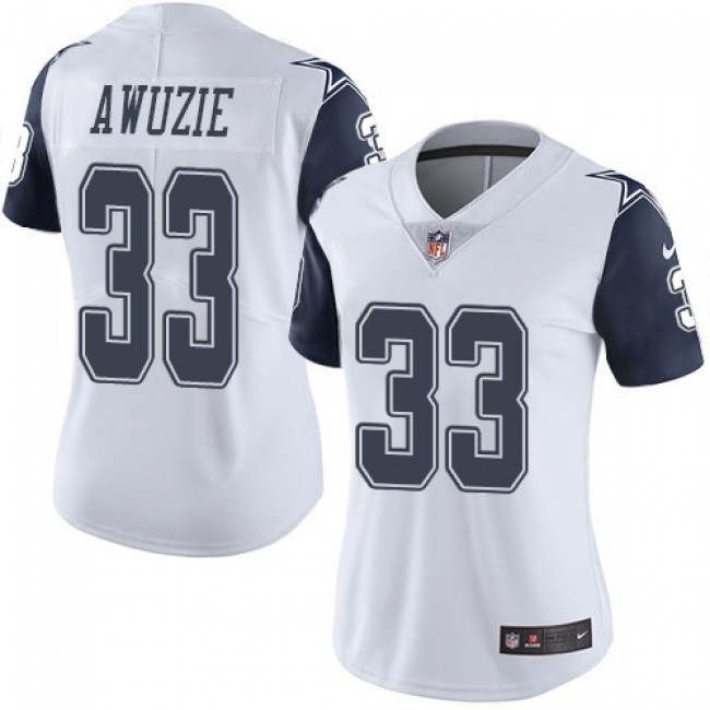 Women's Cowboys #33 Chidobe Awuzie White Stitched NFL Limited Rush Jersey