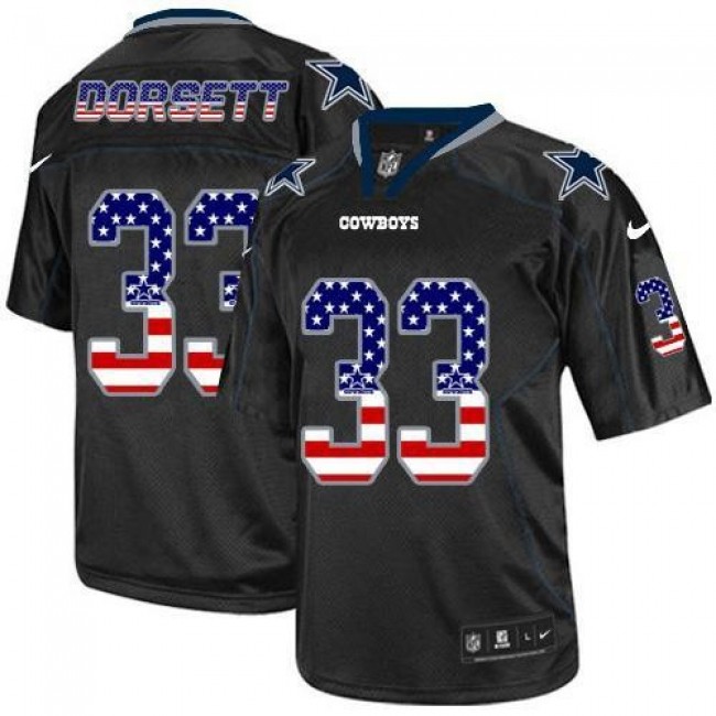 Nike Cowboys #33 Tony Dorsett Black Men's Stitched NFL Elite USA Flag Fashion Jersey