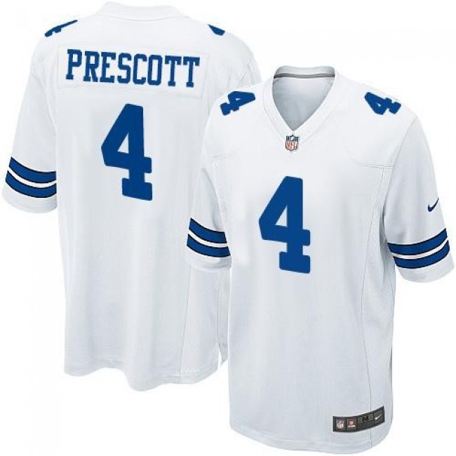 Dallas Cowboys #4 Dak Prescott White Youth Stitched NFL Elite Jersey