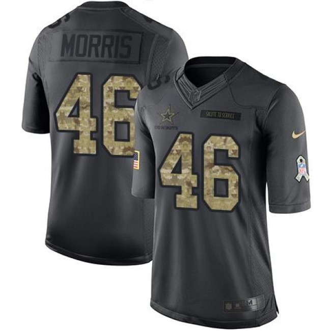 Dallas Cowboys #46 Alfred Morris Black Youth Stitched NFL Limited 2016 Salute to Service Jersey