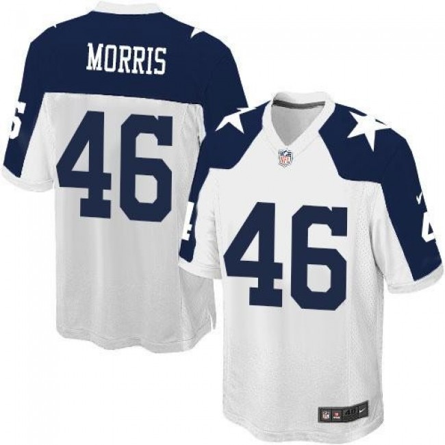 Dallas Cowboys #46 Alfred Morris White Thanksgiving Youth Stitched NFL Throwback Elite Jersey