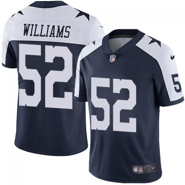 Nike Cowboys #52 Connor Williams Navy Blue Thanksgiving Men's Stitched NFL Vapor Untouchable Limited Throwback Jersey