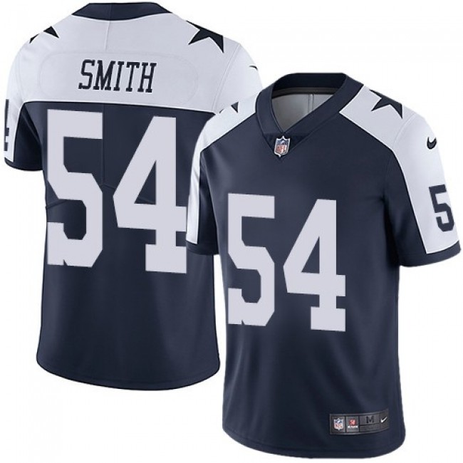 Nike Cowboys #54 Jaylon Smith Navy Blue Thanksgiving Men's Stitched NFL Vapor Untouchable Limited Throwback Jersey