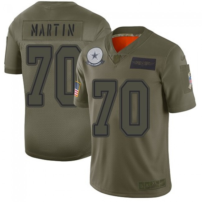 Nike Cowboys #70 Zack Martin Camo Men's Stitched NFL Limited 2019 Salute To Service Jersey