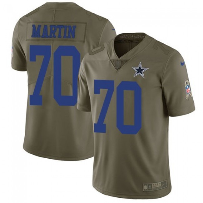 Dallas Cowboys #70 Zack Martin Olive Youth Stitched NFL Limited 2017 Salute to Service Jersey