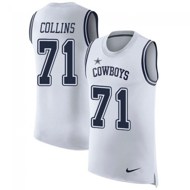 Nike Cowboys #71 La'el Collins White Men's Stitched NFL Limited Rush Tank Top Jersey