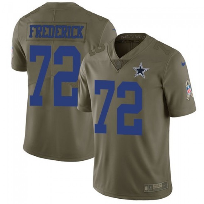 Dallas Cowboys #72 Travis Frederick Olive Youth Stitched NFL Limited 2017 Salute to Service Jersey