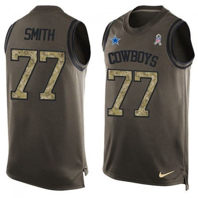 Nike Cowboys #77 Tyron Smith Green Men's Stitched NFL Limited Salute To Service Tank Top Jersey