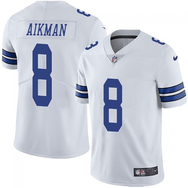 Nike Cowboys #8 Troy Aikman White Men's Stitched NFL Vapor Untouchable Limited Jersey