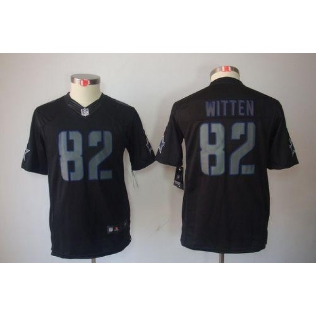 Dallas Cowboys #82 Jason Witten Black Impact Youth Stitched NFL Limited Jersey