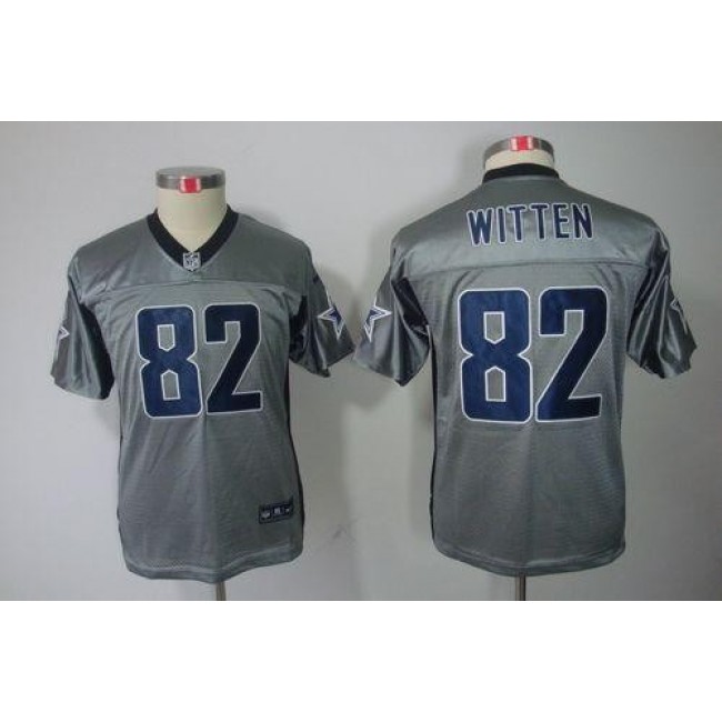 Dallas Cowboys #82 Jason Witten Grey Shadow Youth Stitched NFL Elite Jersey